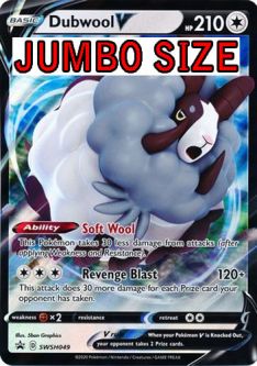 Pokemon Card Promo #SWSH049 - DUBWOOL V (holo-foil)(JUMBO Oversize - 8 inch)