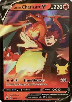 Pokemon Card - S&S Promo #SWSH133 - LANCE'S CHARIZARD V (holo-foil)