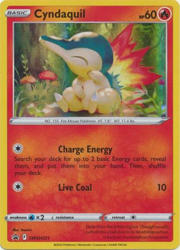 Pokemon Card Promo #SWSH221 - CYNDAQUIL (holo-foil): BBToyStore.com - Toys,  Plush, Trading Cards, Action Figures & Games online retail store shop sale