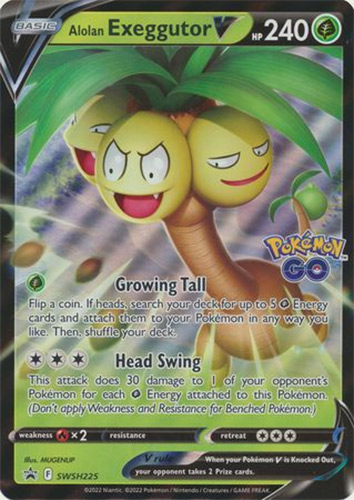 Pokemon Card Promo #SWSH225 - ALOLAN EXEGGUTOR V (holo-foil)
