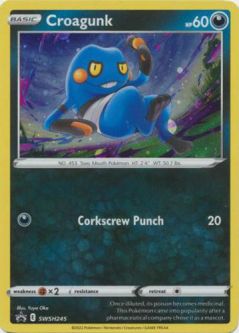 Pokemon Card - S&S Promo #SWSH245 - CROAGUNK (holo-foil)