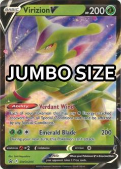 Pokemon Card - S&S Promo #SWSH295 - VIRIZION V (holo-foil) (JUMBO Size - 8 inch)