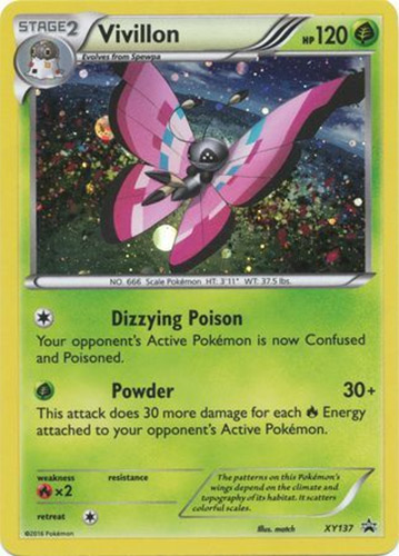 pokemon vivillon card - XY Base Set - (Orange) Attack 2 Pokemon Card Vivillon 193/191 Illustration