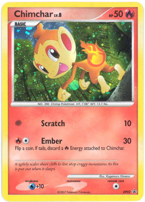 Pokemon Card Promo #DP02 - CHIMCHAR lv.8 (holo-foil)
