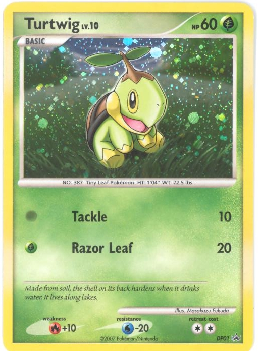 Pokemon Card - D&P Promo #DP01 - TURTWIG lv.10 (holo-foil)