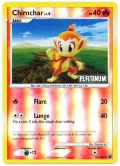 Pokemon Card - Burger King Promo 56/100 - CHIMCHAR (REVERSE holo-foil)