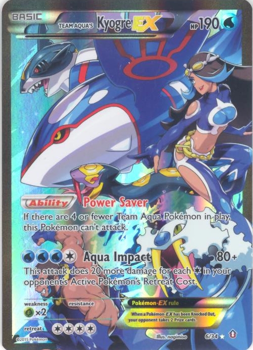 Pokemon Card Double Crisis Rival Ambitions Promo #6/34 - TEAM AQUA'S KYOGRE EX (holo-foil)