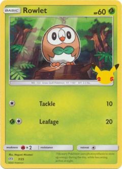 Pokemon Card - McDonalds 2021 Promo 7/25 - ROWLET