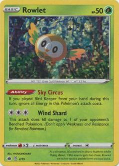 Pokemon Card - McDonalds 2022 Promo 2/15 - ROWLET (holo-foil)