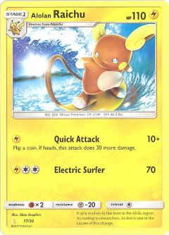 Pokemon Card Trainer Kit Promo #17/30 - ALOLAN RAICHU (non-holo)