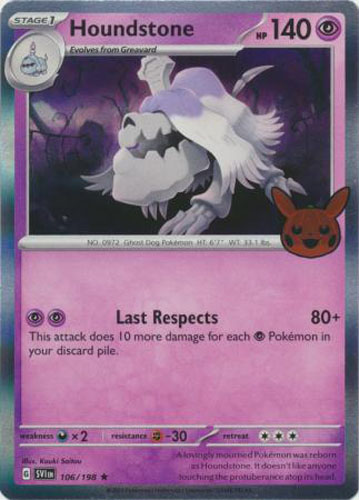 Pokemon Card - Trick or Trade BOOster Promo 106/198 - HOUNDSTONE (holo-foil): BBToyStore.com - Toys, Plush, Trading Cards, Action Figures & Games online retail store shop sale Pokemon Card - Trick or Trade BOOster Promo 106/198 - HOUNDSTONE (holo-foil): BBToyStore.com - Toys, Plush, Trading Cards, Action Figures & Games online retail store shop sale