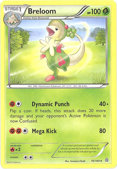Pokemon Card - XY: Primal Clash 16/160 - BRELOOM (rare): BBToyStore.com -  Toys, Plush, Trading Cards, Action Figures & Games online retail store shop  sale