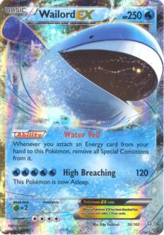 Pokemon Card - XY Primal Clash 38/160 - WAILORD EX (holo-foil)