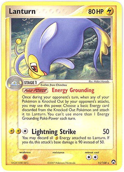 Pokemon Card - Power Keepers 15/108 - LANTURN (rare)