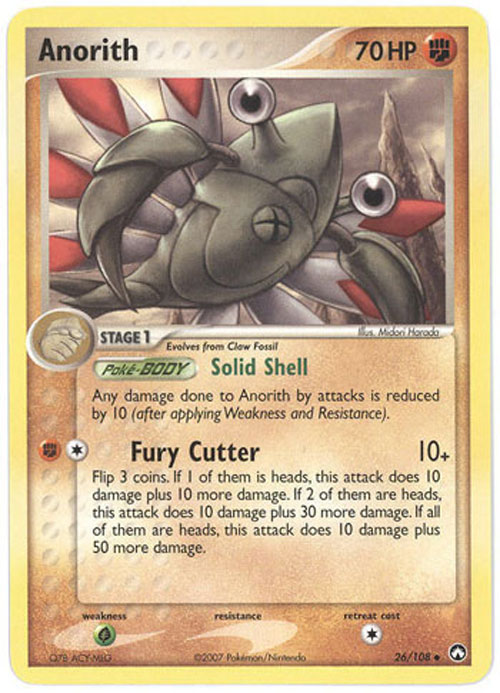 Pokemon Card - Power Keepers 26/108 - ANORITH (uncommon): BBToyStore.com -  Toys, Plush, Trading Cards, Action Figures & Games online retail store shop  sale