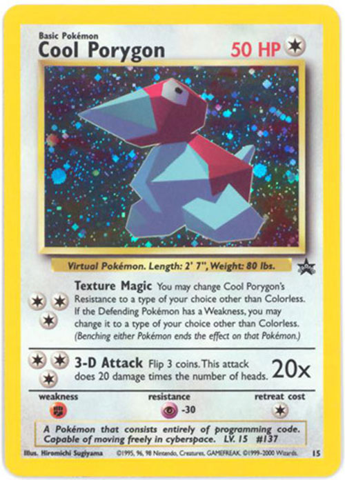 Pokemon Card - Black Star Promo #15 - COOL PORYGON (holo-foil)