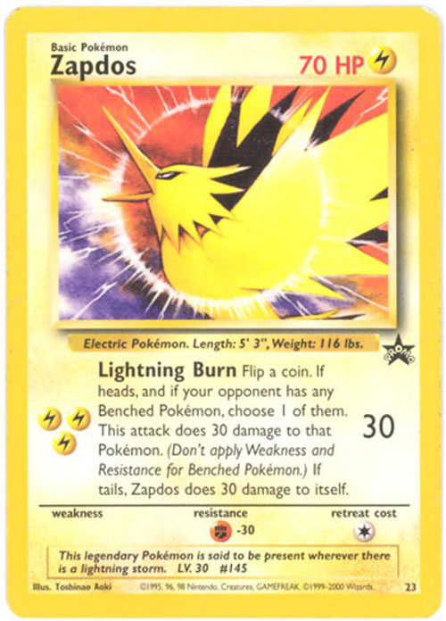 Pokemon Card - Black Star Promo #23 - ZAPDOS