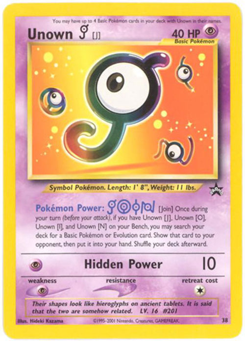 Pokemon Card - Black Star Promo #38 - UNOWN *Played*