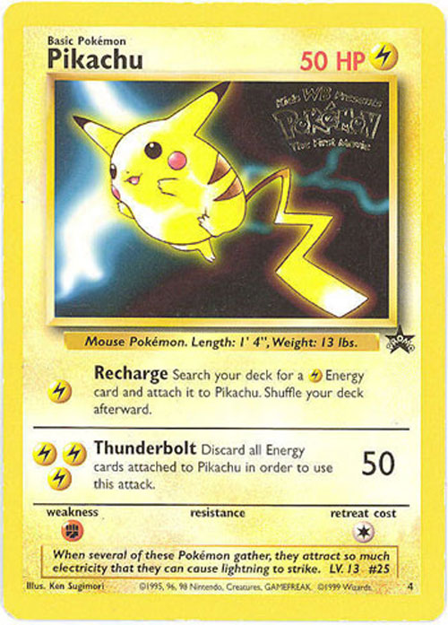 Pokemon Card - Black Star Promo #4 - PIKACHU *Played*