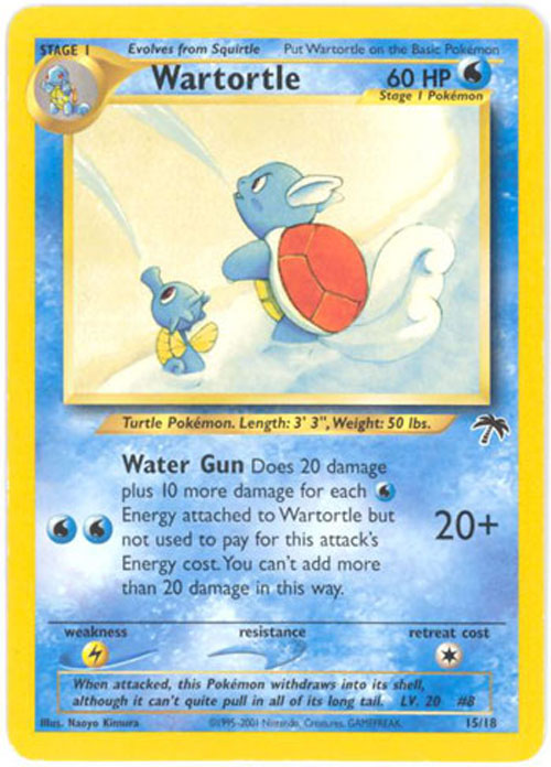 Pokemon Card - Southern Island Promo #15/18 - WARTORTLE (rare)