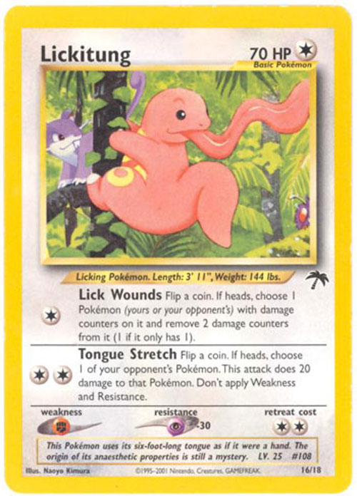 Pokemon Card - Southern Island Promo #16/18 - LICKITUNG (rare)