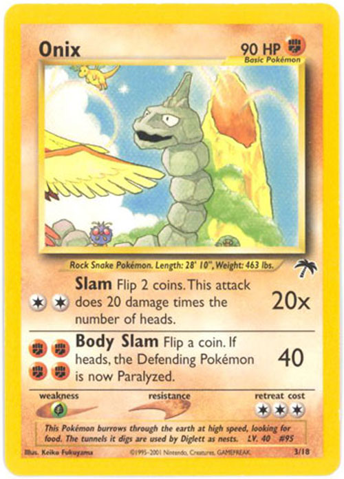 Pokemon Card - Southern Island Promo #3/18 - ONIX (rare)