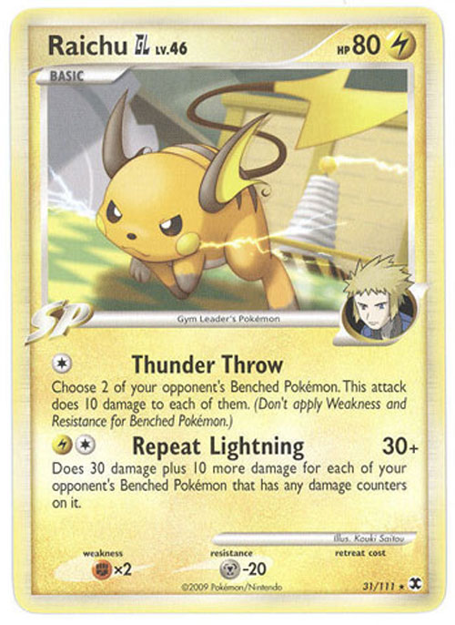 Pokemon Card - Rising Rivals 31/111 - RAICHU GL Lv.46 (rare)