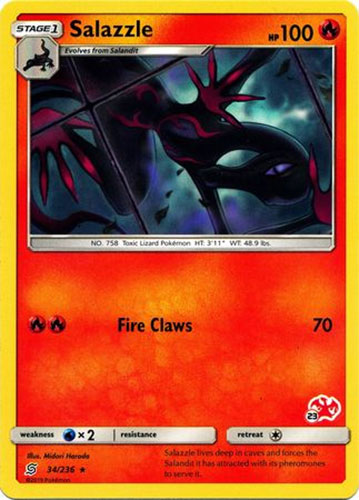 pokemon battle academy rare cards Pokemon Card - Battle Academy 34/236 - SALAZZLE (#23 CHARIZARD STAMPED) ( rare): BBToyStore.com