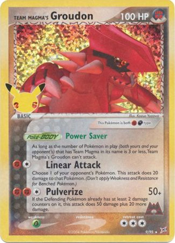 Pokemon Card - Celebrations Classic Collection 9/95 - TEAM MAGMA'S GROUDON (holo-foil)