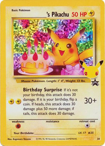 Pokemon Card - Celebrations Classic Collection 24 - _______'S (BIRTHDAY) PIKACHU (holo-foil)