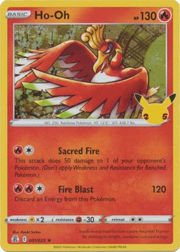 Ho-Oh Ex Ultra Rare Foil Pokémon Card