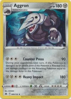 Pokemon Card - Crown Zenith 089/159 - AGGRON (holo-foil)