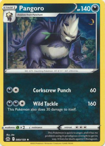 Pokemon Card - Crown Zenith 080/159 - PANGORO (rare): BBToyStore.com -  Toys, Plush, Trading Cards, Action Figures & Games online retail store shop  sale