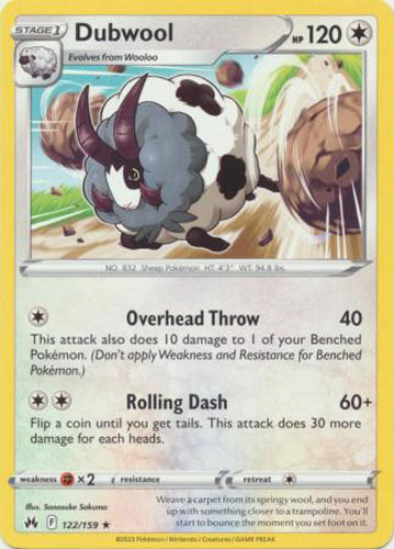 Pokemon Card - Crown Zenith 122/159 - DUBWOOL (rare)