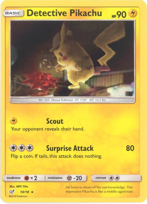 Pokemon Card - Detective Pikachu 10/18 - DETECTIVE PIKACHU (holo-foil)