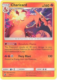 Pokemon Card - Dragon Majesty 3/70 - CHARIZARD (holo-foil)
