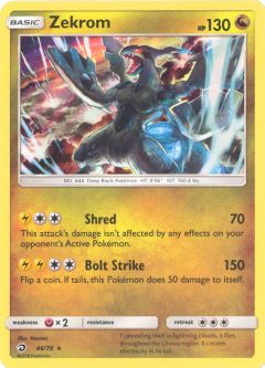 Pokemon Card - Dragon Majesty 46/70 - ZEKROM (holo-foil)