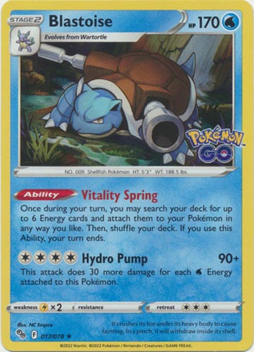 Pokemon Card - Pokemon GO 017/078 - BLASTOISE (holo-foil)