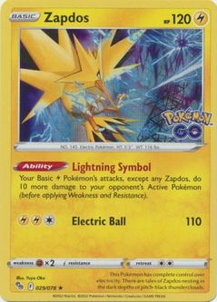 Pokemon Card - Pokemon GO 029/078 - ZAPDOS (holo-foil)