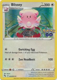 Pokemon Card - Pokemon GO 052/078 - BLISSEY (holo-foil)