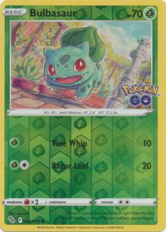 Pokemon Card - Pokemon GO 001/078 - BULBASAUR (REVERSE holo-foil)
