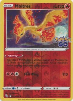 Pokemon Card - Pokemon GO 012/078 - MOLTRES (REVERSE holo-foil)