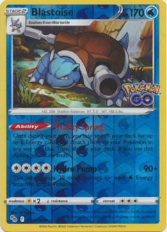 Pokemon Card - Pokemon GO 017/078 - BLASTOISE (REVERSE holo-foil)