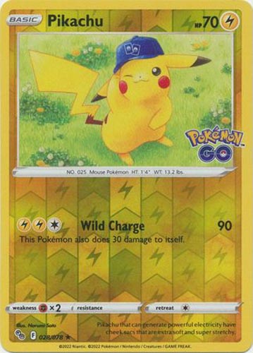 Pokemon Card - Pokemon GO 028/078 - PIKACHU (REVERSE holo-foil)