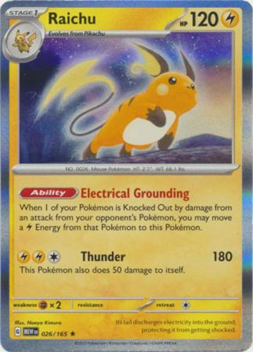 raichu holographic card Amada - Raichu & Slowpoke - Prism Holo Sticker Card