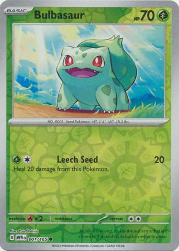 Pokemon Card - Scarlet & Violet 151 - 001/165 BULBASAUR (REVERSE holo-foil)
