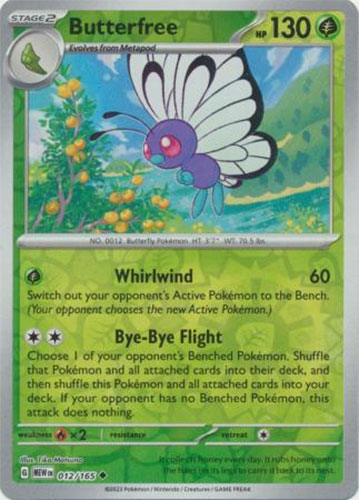 Pokemon Card - Scarlet & Violet 151 - 012/165 BUTTERFREE (REVERSE holo-foil)