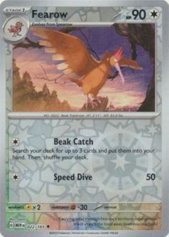 Pokemon Card - Scarlet & Violet 151 - 022/165 FEAROW (REVERSE holo-foil)