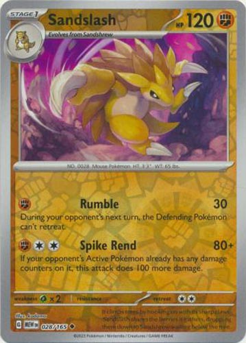 Pokemon Card - Scarlet & Violet 151 - 028/165 SANDSLASH (REVERSE holo-foil)
