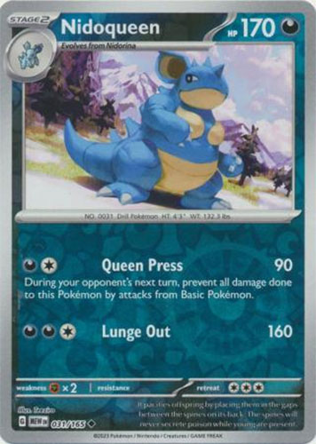 Pokemon Card - Scarlet & Violet 151 - 031/165 NIDOQUEEN (REVERSE holo-foil)